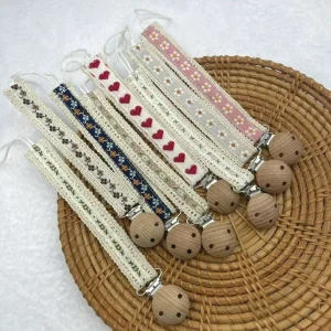 Wooden Baby Pacifier Nipple holder, Guard Teether