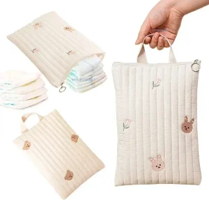 Embroidered Cotton Baby Diaper Pouch