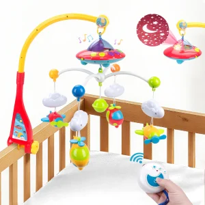 Musical Baby Crib Mobile with 108 Melody Lights Projection